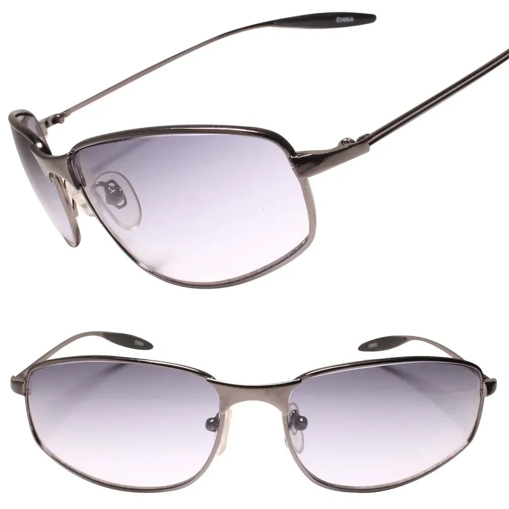 Classic Genuine Vintage 90s Y2K Rectangle Gunmetal Sunglasses for Timeless Style